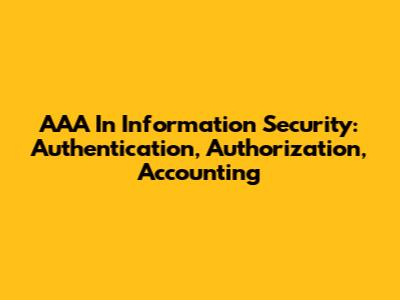 AAA In Information Security: Authentication, Authorization, Accounting