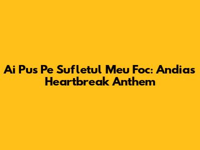Ai Pus Pe Sufletul Meu Foc: Andia's Heartbreak Anthem