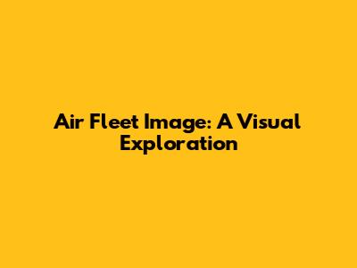 Air Fleet Image: A Visual Exploration