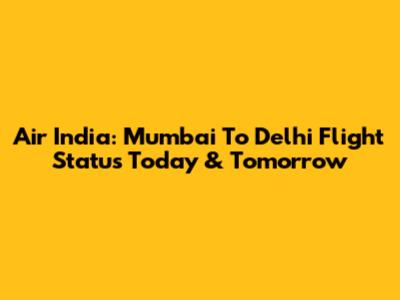 Air India: Mumbai To Delhi Flight Status Today & Tomorrow