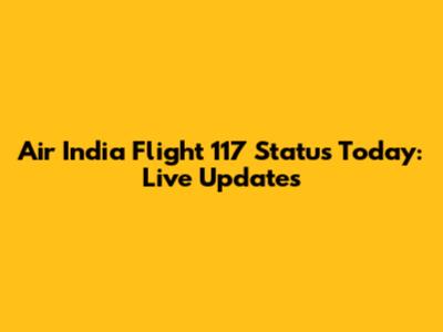 Air India Flight 117 Status Today: Live Updates