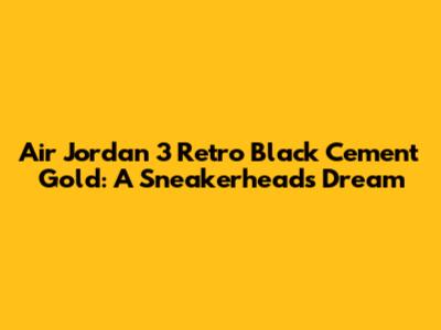 Air Jordan 3 Retro Black Cement Gold: A Sneakerhead's Dream