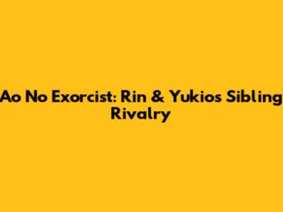 Ao No Exorcist: Rin & Yukio's Sibling Rivalry