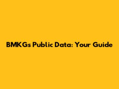 BMKG's Public Data: Your Guide