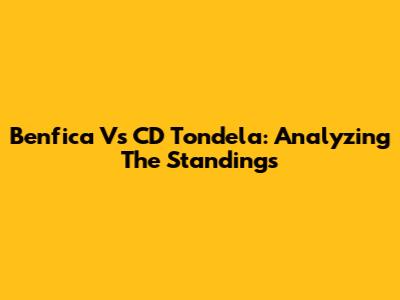 Benfica Vs CD Tondela: Analyzing The Standings