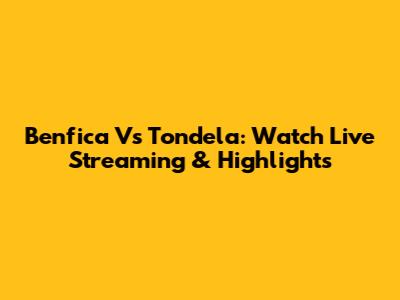 Benfica Vs Tondela: Watch Live Streaming & Highlights