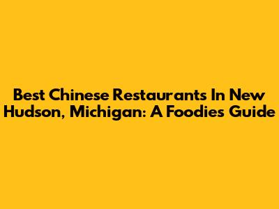 Best Chinese Restaurants In New Hudson, Michigan: A Foodie's Guide
