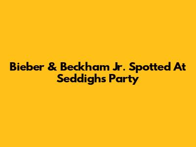 Bieber & Beckham Jr. Spotted At Seddigh's Party