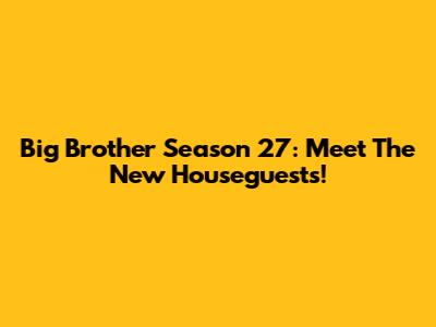 Big Brother Season 27: Meet The New Houseguests!