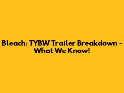Bleach: TYBW Trailer Breakdown - What We Know!
