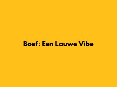 Boef: Een Lauwe Vibe