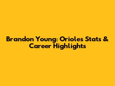 Brandon Young: Orioles Stats & Career Highlights