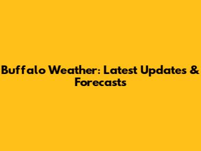 Buffalo Weather: Latest Updates & Forecasts