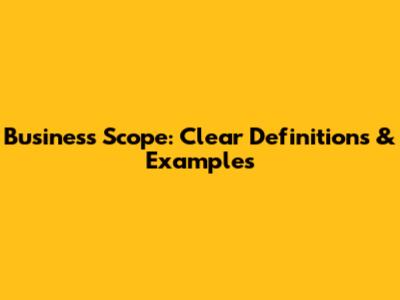 Business Scope: Clear Definitions & Examples