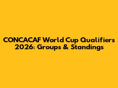 CONCACAF World Cup Qualifiers 2026: Groups & Standings