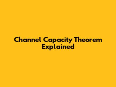 Channel Capacity Theorem Explained