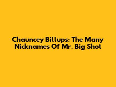 Chauncey Billups: The Many Nicknames Of Mr. Big Shot