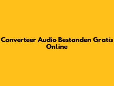 Converteer Audio Bestanden Gratis Online