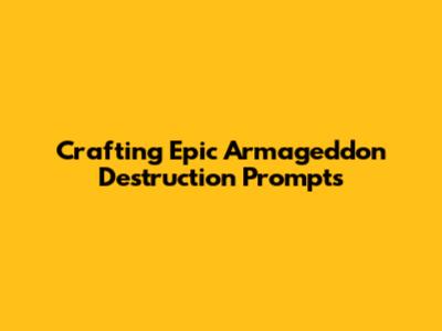 Crafting Epic Armageddon Destruction Prompts