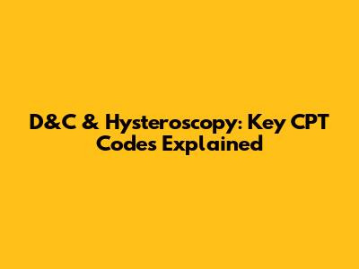 D&C & Hysteroscopy: Key CPT Codes Explained