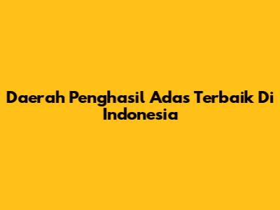 Daerah Penghasil Adas Terbaik Di Indonesia