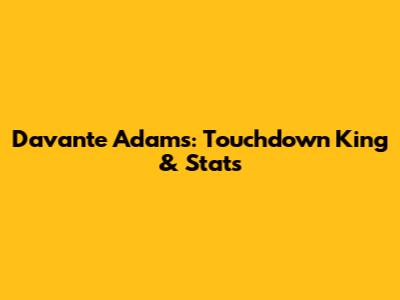 Davante Adams: Touchdown King & Stats