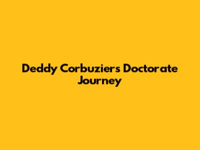 Deddy Corbuzier's Doctorate Journey