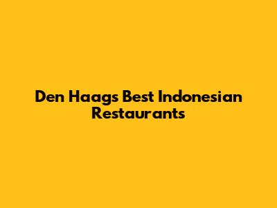 Den Haag's Best Indonesian Restaurants