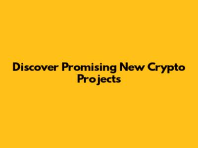 Discover Promising New Crypto Projects