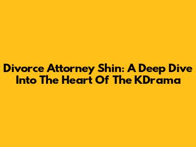 Divorce Attorney Shin: A Deep Dive Into The Heart Of The KDrama