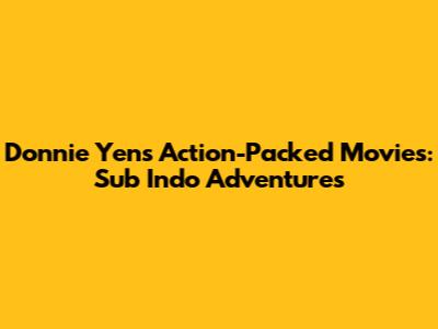 Donnie Yen's Action-Packed Movies: Sub Indo Adventures