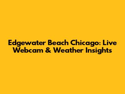 Edgewater Beach Chicago: Live Webcam & Weather Insights
