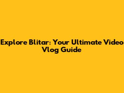 Explore Blitar: Your Ultimate Video Vlog Guide