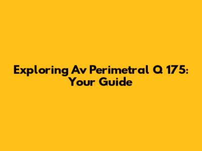 Exploring Av Perimetral Q 175: Your Guide