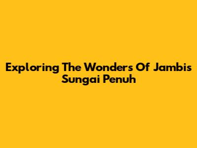 Exploring The Wonders Of Jambi's Sungai Penuh