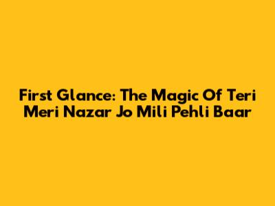 First Glance: The Magic Of 'Teri Meri Nazar Jo Mili Pehli Baar'