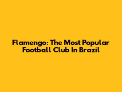 Flamengo: The Most Popular Football Club In Brazil