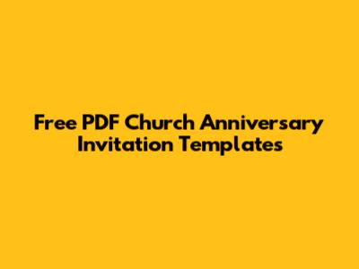 Free PDF Church Anniversary Invitation Templates