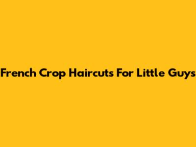 French Crop Haircuts For Little Guys