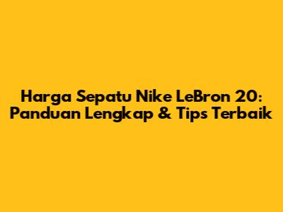 Harga Sepatu Nike LeBron 20: Panduan Lengkap & Tips Terbaik