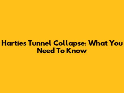 Harties Tunnel Collapse: What You Need To Know
