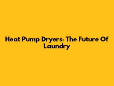 Heat Pump Dryers: The Future Of Laundry