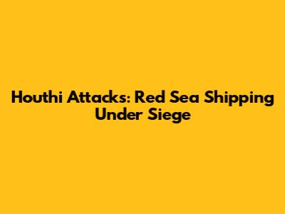 Houthi Attacks: Red Sea Shipping Under Siege