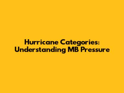 Hurricane Categories: Understanding MB Pressure