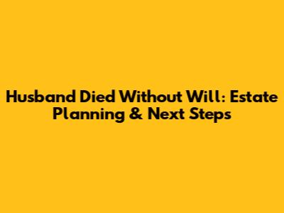 Husband Died Without Will: Estate Planning & Next Steps