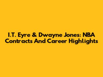 I.T. Eyre & Dwayne Jones: NBA Contracts And Career Highlights