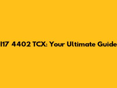 I17 4402 TCX: Your Ultimate Guide