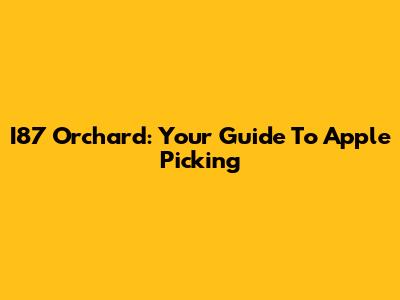 I87 Orchard: Your Guide To Apple Picking