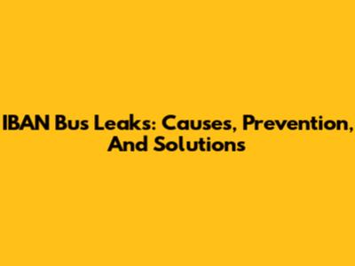 IBAN Bus Leaks: Causes, Prevention, And Solutions