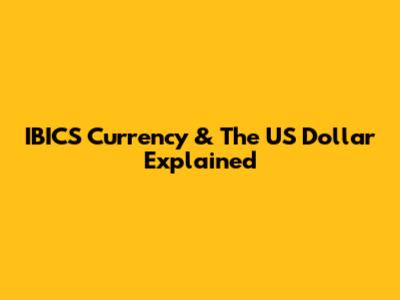 IBICS Currency & The US Dollar Explained